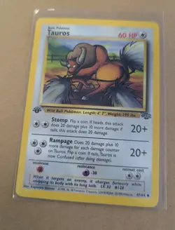 1995 POKEMON TAUROS 47/64 JUNGLE 1ST EDITION PRE OWNED USED CARD - Image 1