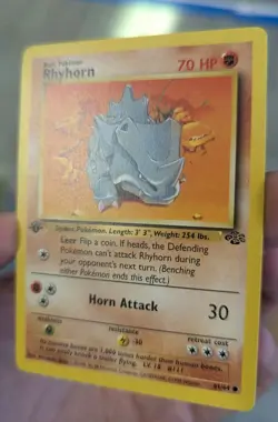 1995 POKEMON RHYHORN 1ST EDITION 61/64 PRE OWNED USED CARD - Image 3