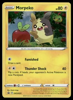HD SWIRL 🌀 Pokemon TCG Morpeko Sword & Shield SWSH031 Cosmos Holo Promo Card #5 - Image 2