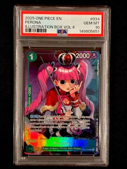 PSA GEM MT 10 One Piece Card Game Perona OP09-034 Illustration Box Vol.4 Holo - Image 1