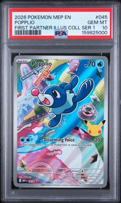 2026 POKEMON MEP EN-ME BLACK STAR PROMO #045 POPPLIO PSA 10 - Image 1