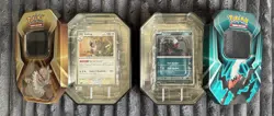 2018 Pokemon Triple Whammy Tin Lot- 2 Empty WITH PROMO CARDS! Slaking & Darkrai - Image 1