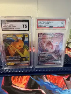 Pokemon TCG CGC 10 Raichu GX 20/68 + PSA 9 Mew VMAX 114 Lot of 2 - Image 1