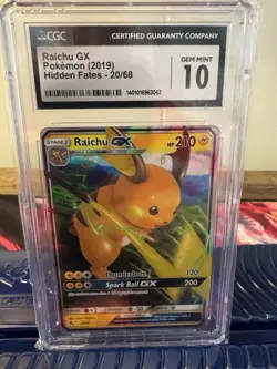 Pokemon TCG CGC 10 Raichu GX 20/68 + PSA 9 Mew VMAX 114 Lot of 2 - Image 2
