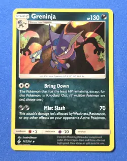 Pokemon TCG Greninja 117/214 Sun & Moon Unbroken Bonds - Holo Rare - LP++ - Image 1
