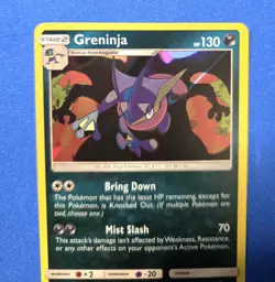 Pokemon TCG Greninja 117/214 Sun & Moon Unbroken Bonds - Holo Rare - LP++ - Image 3