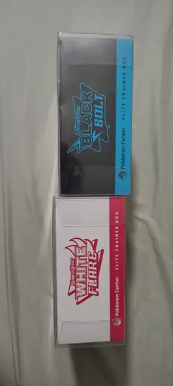Black Bolt and White Flare POKEMON CENTER ETB Elite Trainer Box SEALED SET - Image 3