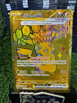 2024 Pokemon Pikachu ex 179/131 Gold Hyper Rare Prismatic Evolutions Holo NM - Image 1