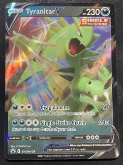 Tyranitar V SWSH109 Pokemon Black Star Promotional Holo Rare TCG LP - Image 1