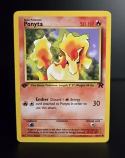 Pokemon TCG - PONYTA - 1ST EDITION - 64/82 - TEAM ROCKET (2000) - WOTC - LP/NM - Image 1