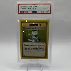 1999 Pokemon Base Set Computer Search 71/102 Rare Regular English PSA 10 - Image 1