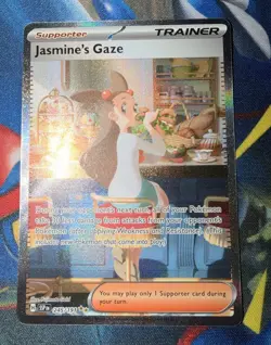 Pokemon TCG Jasmine's Gaze 245/191 SV08 Surging Sparks SIR Full Art Holo EN LP! - Image 1