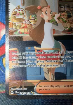 Pokemon TCG Jasmine's Gaze 245/191 SV08 Surging Sparks SIR Full Art Holo EN LP! - Image 4
