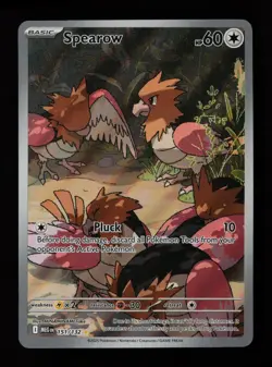 Spearow 151/132 Illustration Rare Mega Evolution Pokemon Cards - Image 1