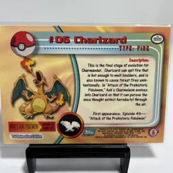 Topps Pokemon TCG Charizard 06 Topps Series 1 Non Holo Limited EN 1999 Card - Image 3
