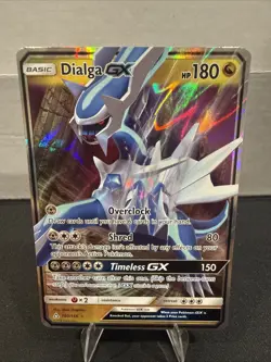 Pokemon Dialga GX TCG Sun & Moon Ultra Prism Holo Card 100/156 Rare MINT - Image 1