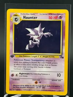 Pokemon Cards: Fossil 1st Edition Rare Holo: Haunter 6/62 NP MINT! - Image 2