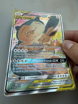 Pokemon Eevee & Snorlax GX SM169 Black Star Promo Holo TAG TEAM GX 270HP EN 2019 - Image 2