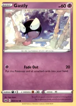 GASTLY 083/202 COMMON SWORD & SHIELD POKEMON NEAR MINT - Image 1