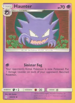 HAUNTER 69/214 UNCOMMON UNBROKEN BONDS POKEMON NEAR MINT - Image 1