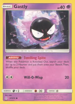 GASTLY 67/214 COMMON UNBROKEN BONDS POKEMON NEAR MINT - Image 1