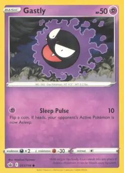 GASTLY 055/198 COMMON CHILLING REIGN POKEMON NEAR MINT - Image 1