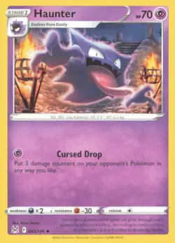 HAUNTER 065/196 UNCOMMON LOST ORIGIN POKEMON NEAR MINT - Image 1