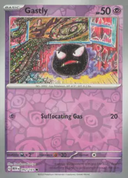 GASTLY 092/165 COMMON 151 POKEMON REVERSE HOLO NEAR MINT - Image 1