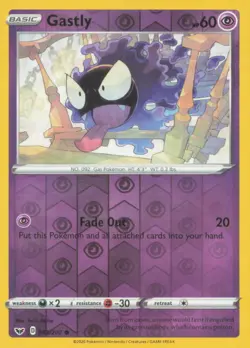 GASTLY 083/202 COMMON SWORD & SHIELD POKEMON REVERSE HOLO NEAR MINT - Image 1