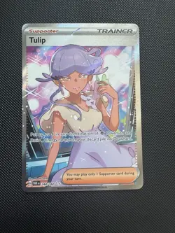 Pokemon TCG Tulip Paradox Rift Trainer Holo Ultra Rare Full Art 244/182 - Image 1