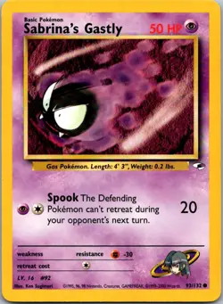 Sabrina's Gastly 93/132 Common Gym Heroes Pokemon Unlimited Near Mint - Image 1
