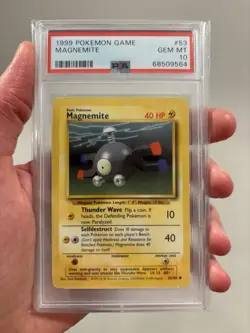 1999 POKEMON BASE SET UNLIMITED #53 MAGNEMITE PSA 10 - Image 1