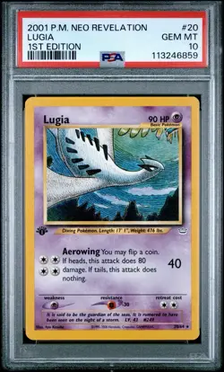 2001 Pokemon Neo Revelation 1st Edition Lugia 20/64 PSA 10 GEM MINT - Image 1