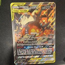 The Pokemon Company Reshiram & Charizard GX SM201 TAG TEAM Promo Holo !!Jumbo!! - Image 1