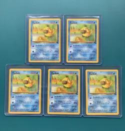 1999 Pokemon Fossil #53 Psyduck Non Holo LP-NM Lot of 5 - Image 1