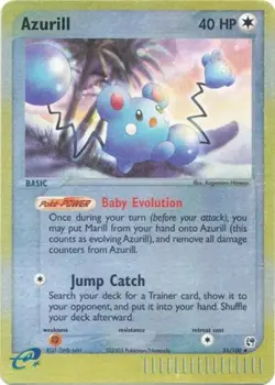 Damaged Azurill - 31/100 - Uncommon - Reverse Holo Pokemon Sandstorm - Image 1