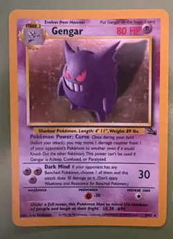 Pokemon TCG Gengar 5/62 Fossil Holo - MP+/LP - Image 1