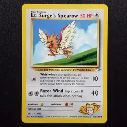 Lt. Surge's Spearow 83/132 Unlimited Common Gym Heroes Pokemon Near Mint - Image 1
