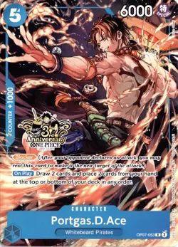 Portgas.D.Ace 3rd Anniversary Tournament 3 Brothers Pack OP07-053 One Piece TCG - Image 1