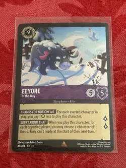 FOIL Disney Lorcana Winterspell - Eeyore - In the Way - 45/204 - Rare - FOIL - Image 1