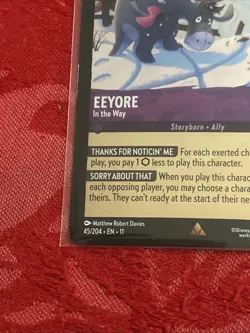 FOIL Disney Lorcana Winterspell - Eeyore - In the Way - 45/204 - Rare - FOIL - Image 4