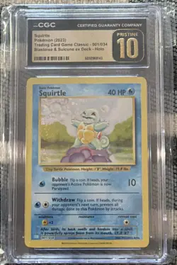 Pokemon Squirtle Trading Card Game Classic #1 Holo CGC Pristine 10 - Image 1