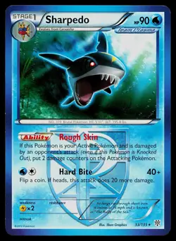 Pokemon Card Sharpedo 33/135 Plasma Storm Rare - Image 1