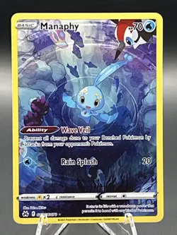 Pokemon TCG Manaphy Full Art Ultra Rare Holo Card Crown Zenith GG06/GG70 - Image 1