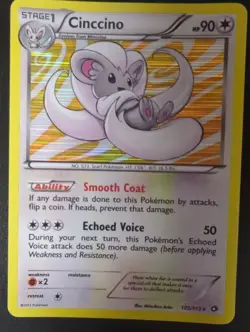 Cinccino - 105/113 - Rare Holo Legendary Treasures - Pokemon Card - MP - Image 1
