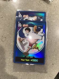 ONE PIECE X DODGERS PROMO MONKEY D LUFFY DON CARD WITH (1) DODGERS STRAW HAT - Image 1