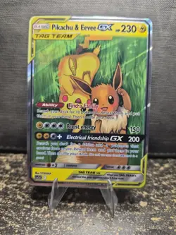 Pikachu & Eevee GX Tag Team Full Art Fan art card non t c g - Image 1
