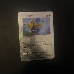 Pokemon Pikachu Brilliant Deduction 90HP Silver Foil Card Fan Art 076/073 - Image 1