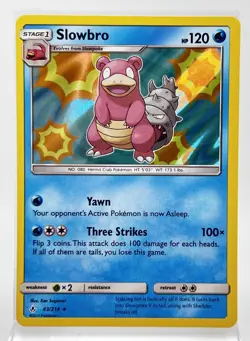 Slowbro 43/214 HOLO Pokemon Card Unbroken Bonds 2019 LP - Image 1