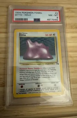 Ditto 3/62 PSA 8 Holo Fossil 1999 Pokemon Card WOTC NM-MT - Image 1